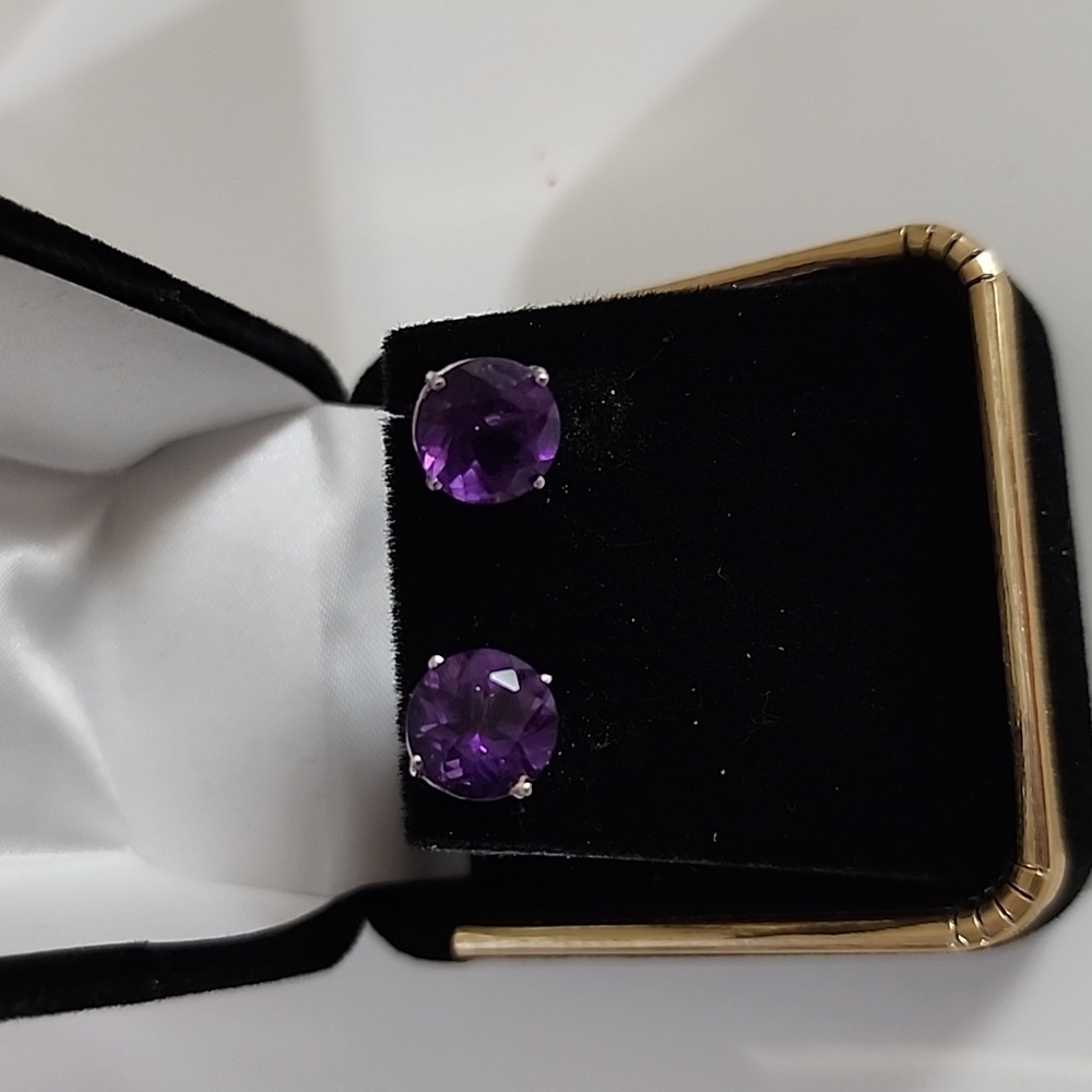 Amethyst Stud Earrings